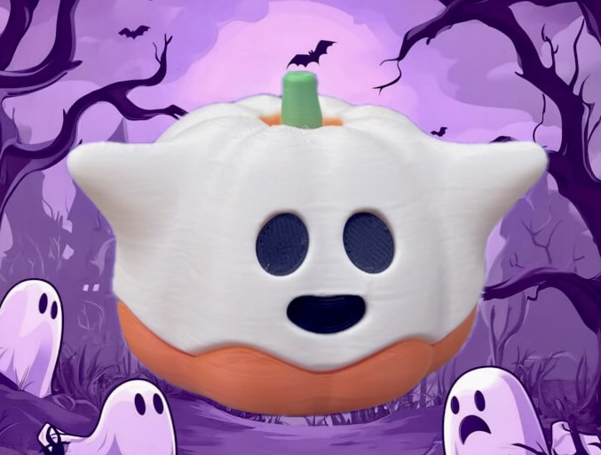 Pumpkin Ghost Light Up Tea Light